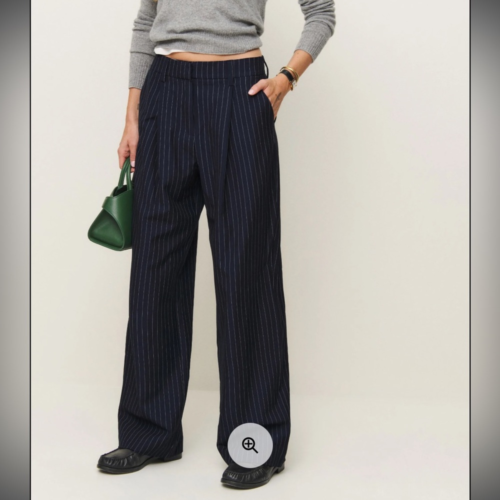 Alex Mid Rise Pant in midnight stripe
